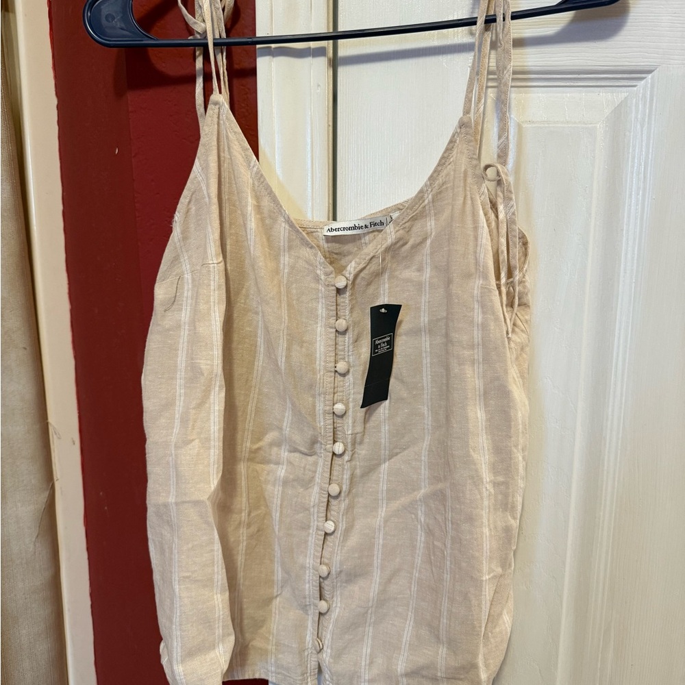 Abercrombie & Fitch Women's Tan Striped Top